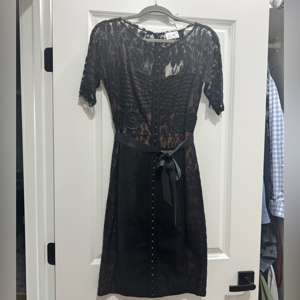 Anthropologie Black Lace Midi Dress - Picture 3 of 3